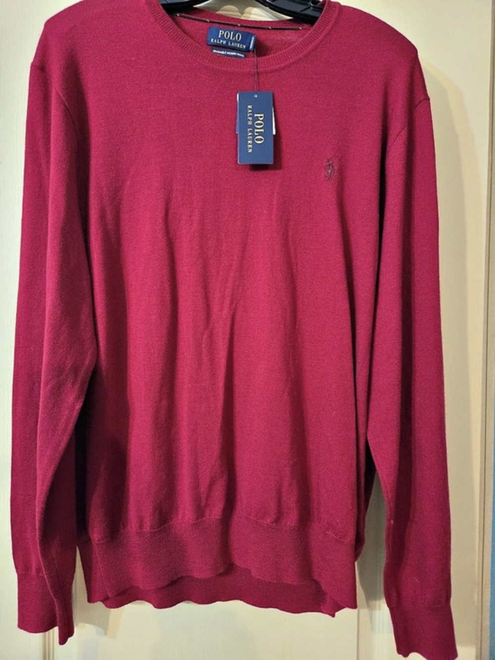 Polo Ralph Lauren Washable Merino Wool Crewneck Sweater Pink
